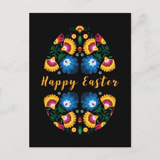 Påskägg - Pisanka med folklore-motiv Vykort (Framsida)