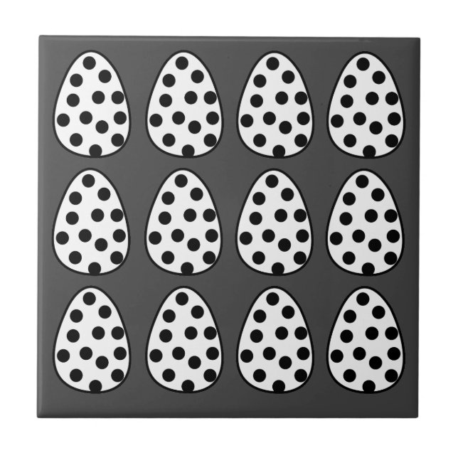 Påskägg prickmönster God Påsk  Kakelplatta (Framsidan)