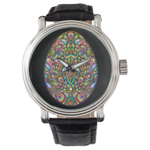 Påskägg Psykedelisk Design Barn Ekologisk T-Shirt Armbandsur