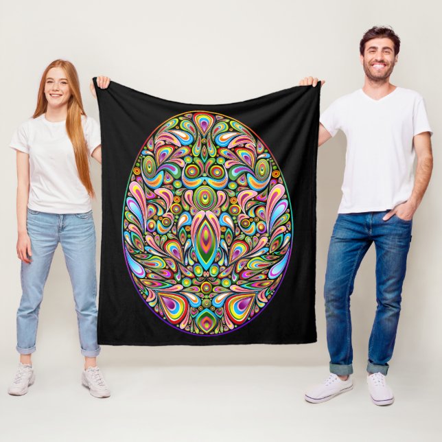 Påskägg Psykedelisk Design Barn Ekologisk T-Shirt Fleecefilt (På plats)