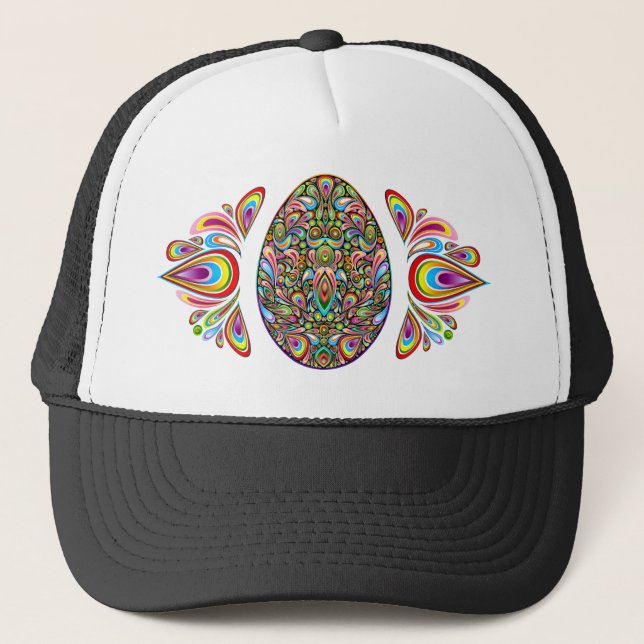 Påskägg Psykedelisk Design Barn Ekologisk T-Shirt Keps (Framsida)