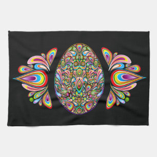 Påskägg Psykedelisk Design Barn Ekologisk T-Shirt Kökshandduk