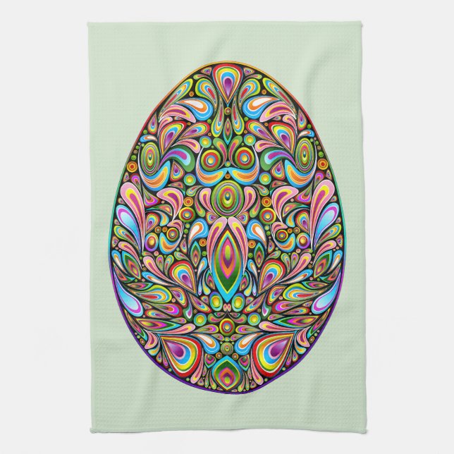 Påskägg Psykedelisk Design Barn Ekologisk T-Shirt Kökshandduk (Vertikal)