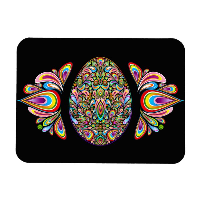 Påskägg Psykedelisk Design Barn Ekologisk T-Shirt Magnet (Horisontell)