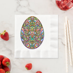 Påskägg Psykedelisk Design Barn Ekologisk T-Shirt Pappersservett
