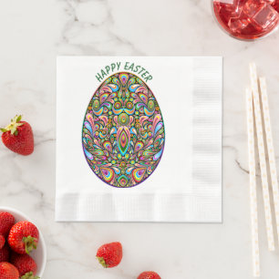 Påskägg Psykedelisk Design Barn Ekologisk T-Shirt Pappersservett