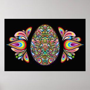 Påskägg Psykedelisk Design Barn Ekologisk T-Shirt Poster