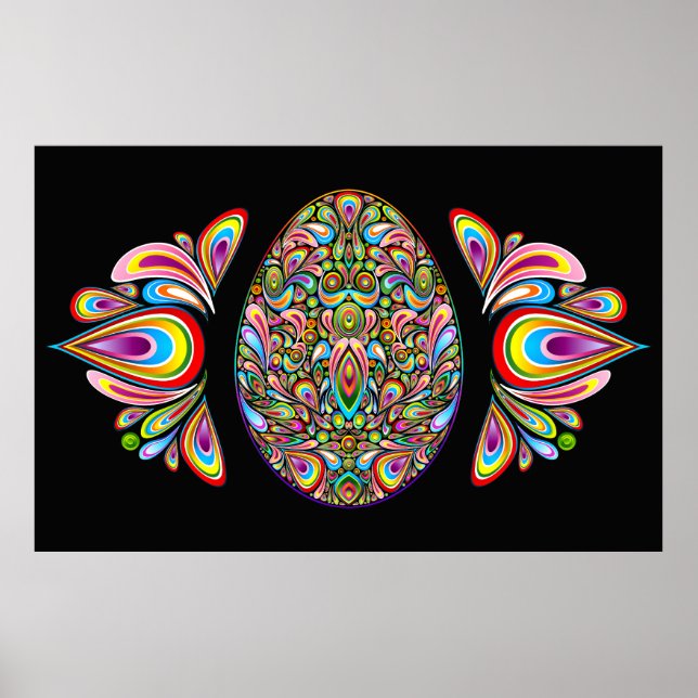 Påskägg Psykedelisk Design Barn Ekologisk T-Shirt Poster (Framsidan)