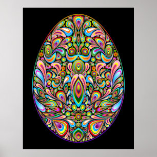 Påskägg Psykedelisk Design Barn Ekologisk T-Shirt Poster