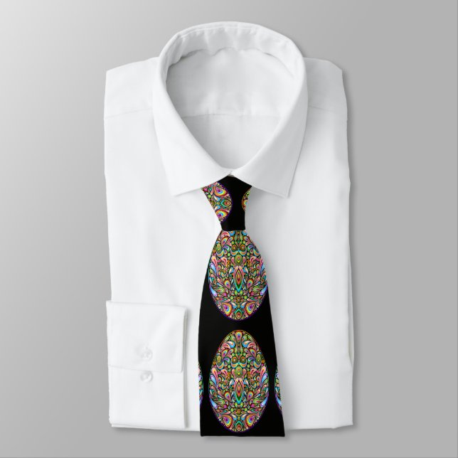 Påskägg Psykedelisk Design Barn Ekologisk T-Shirt Slips (Bunden)