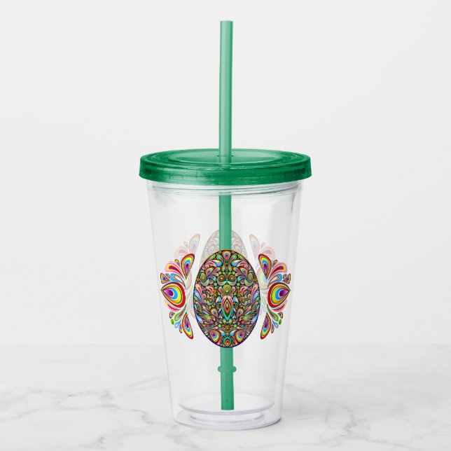 Påskägg Psykedelisk Design Barn Ekologisk T-Shirt Take Away Mugg (Framsida)