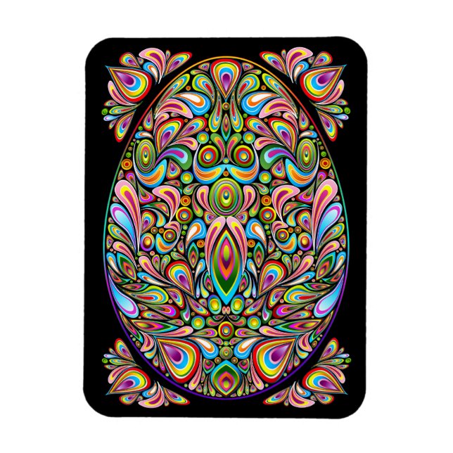 Påskägg Psykedelisk Design Magnet (Vertikal)