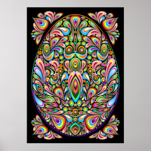 Påskägg Psykedelisk Design Poster