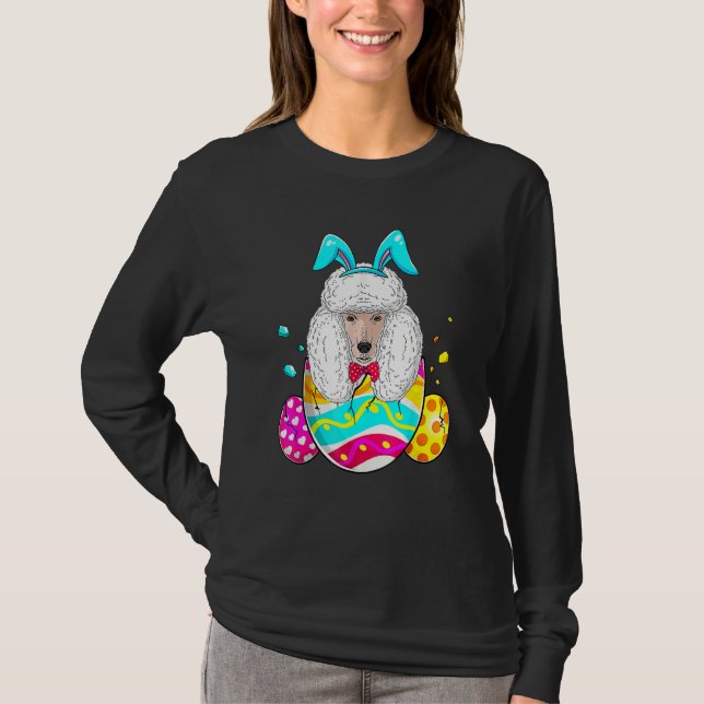 Påskägg Pudel Bunny Hund Hund Pappa Hund Mamma T Shirt (Framsida)