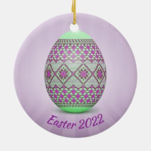 Påskägg (Pysanka) keramiska prydnadsföremål Julgransprydnad Keramik