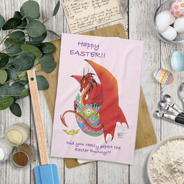 Påskägg Red Dragon Kökshandduk (Skapare uppladdad)