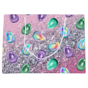 Påskägg Rosa Lila Tie Dye Glitter Glam