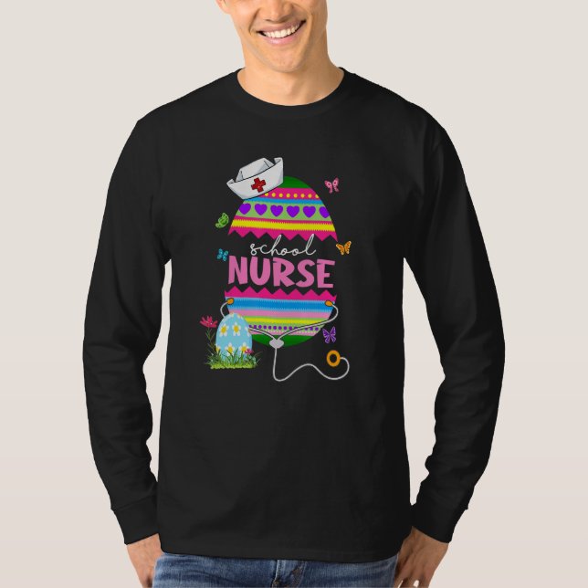 Påskägg School Nurse Bunny Stethoscope Påsk C T Shirt (Framsida)