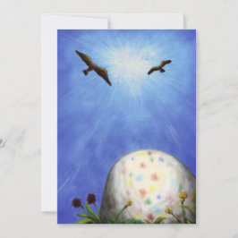 påskägg som ligger i gräset julkort