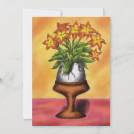 påskägg som vas med blommor i bord julkort