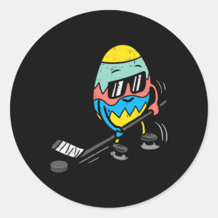 Påskägg Spelar ishockey Cute Sports Manar Boys Runt Klistermärke