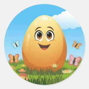 Påskägg Sticker Runt Klistermärke