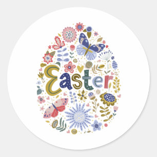 Påskägg Sticker Runt Klistermärke