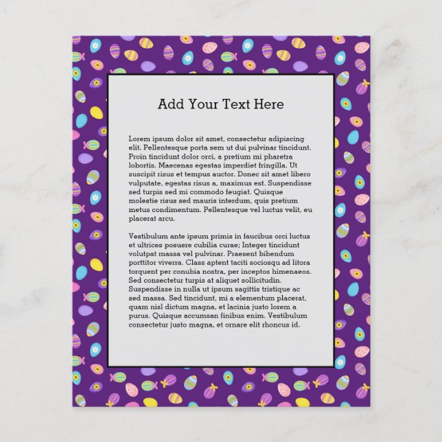 Påskägg Stil Lila Background Art Mönster Flygblad (Framsidan)