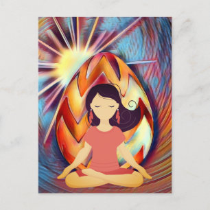 Påskägg Sunshine and Yoga Girl Meditation Helg Vykort