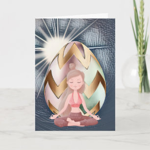 Påskägg Sunshine, Yoga Girl Grattis på födelsedage Kort