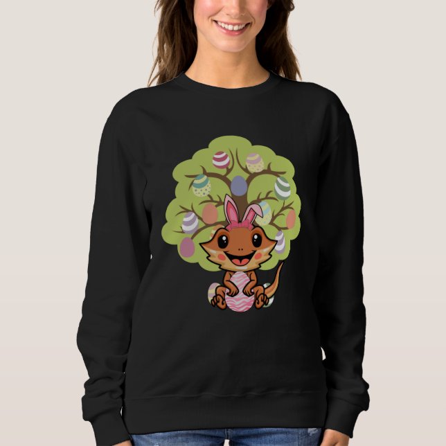 Påskägg Träd Skäggig Drake Kanin Glad Påsk T Shirt (Framsida)