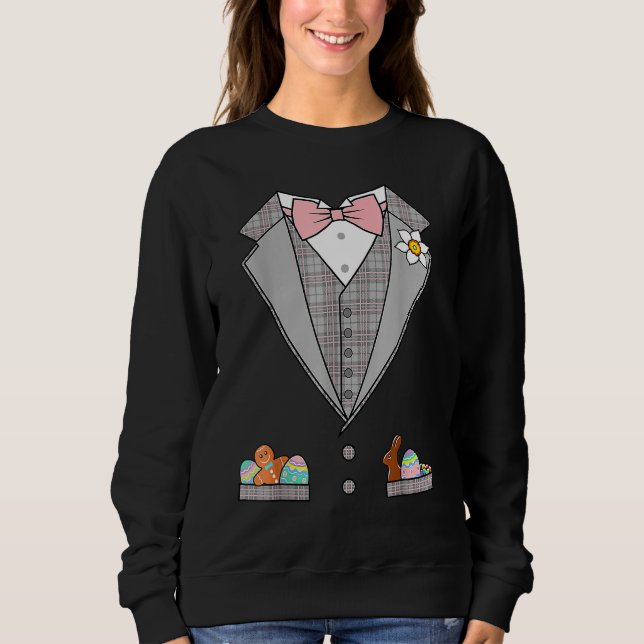 Påskägg Tuxedo Rosa Bow Tie Glad påsk Day Co T Shirt (Framsida)