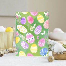 Påskägg | Vacker Pastell Akvarell Kort