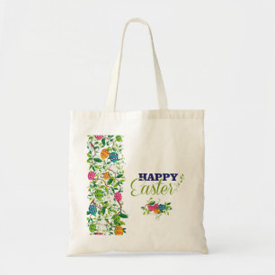 Påskägg & vår blommordesign tygkasse