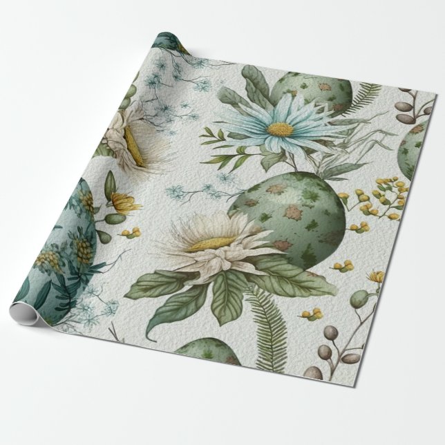 Påskägg vintage nostalgic mönster nr 2 presentpapper (Utrullad)