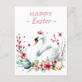 Påskägg Watercolor Svan Cherry Blommars Vykort