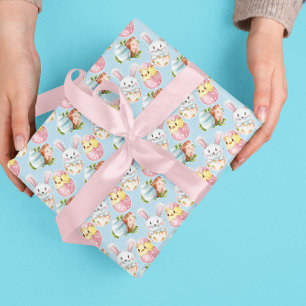 Påskägg Watercolor Vår Bunny & Chick Presentpapper