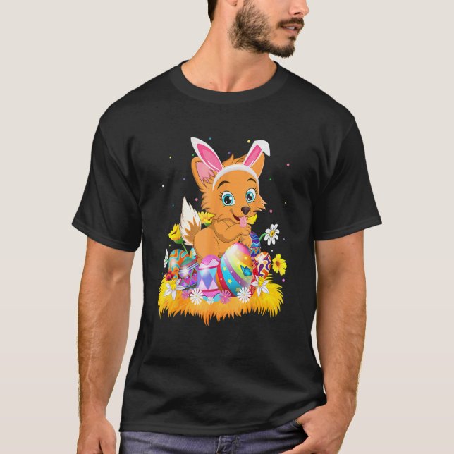 Påskägg  Welsh Corgi Hund Påskdagen T Shirt (Framsida)