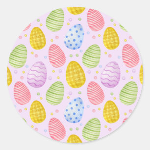 Påskäggen Cute Pastel Färg Runt Klistermärke
