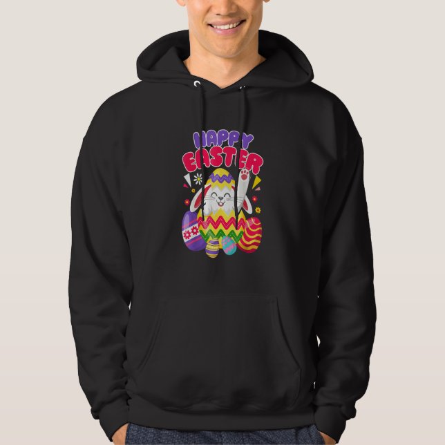 Påskäggen glad påsk Bunny Hoodie (Framsida)