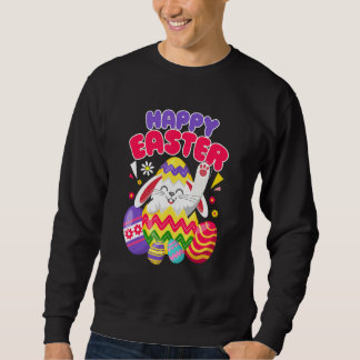 Påskäggen glad påsk Bunny Lång Ärmad Tröja