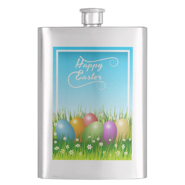 påskäggen "GLAD PÅSK" FÄRG Fickplunta (Framsidan)