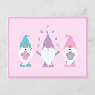 Påskäggen glad påsk Gnome Juggling Vykort