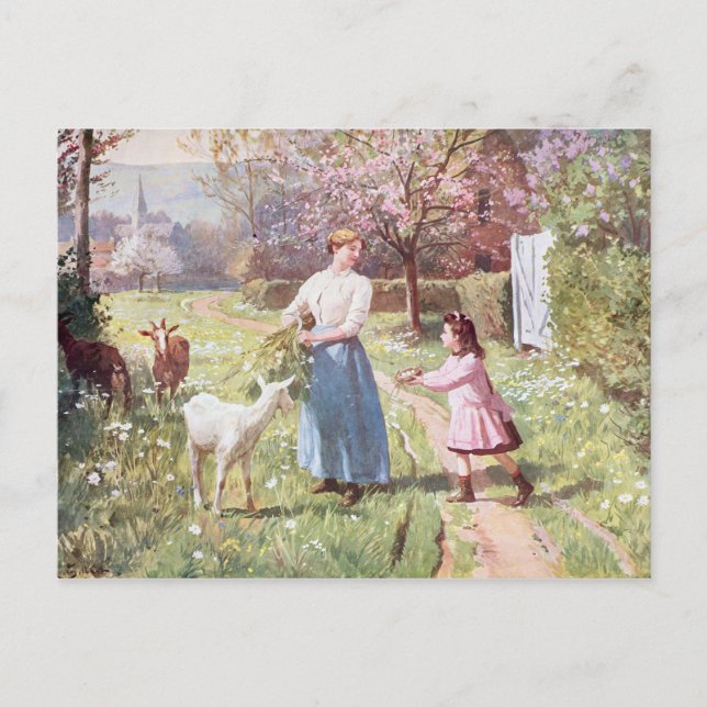 Påskäggen i Land 1908 Helg Vykort (Framsida)