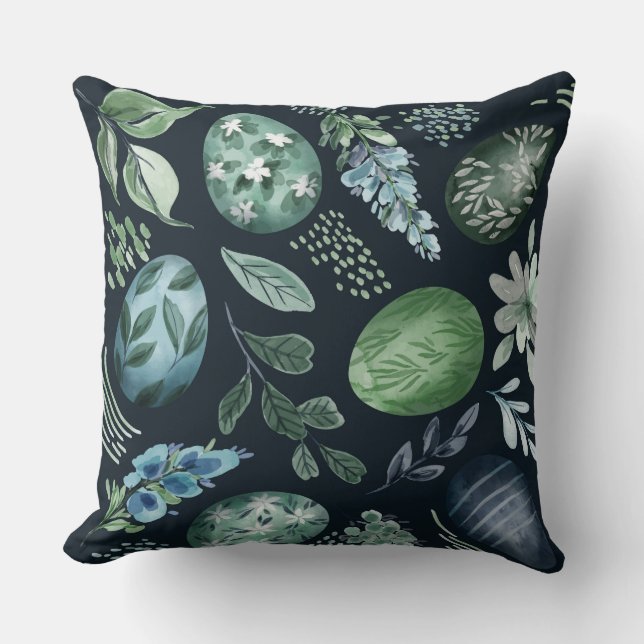 Påskäggen och Foliage Påsk Dekorativ kudde (Framsida)