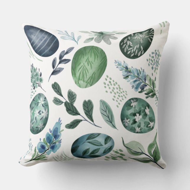 Påskäggen och Foliage Påsk Dekorativ kudde (Framsida)