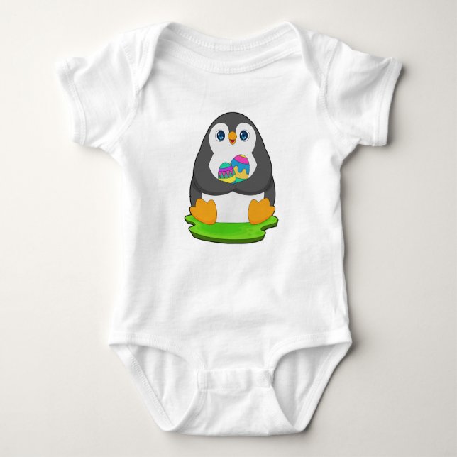 Påskäggen Penguin Påsk T Shirt (Framsida)