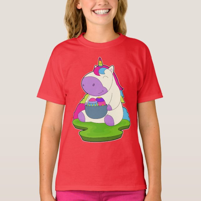 Påskäggen Unicorn Påsk T Shirt (Framsida)