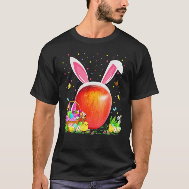 Påskägget Apple Fruit Hunt Bunny Apple Påsk Sol T Shirt (Framsida)