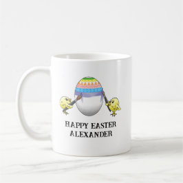 Påskägget är målat av hönsen kaffemugg